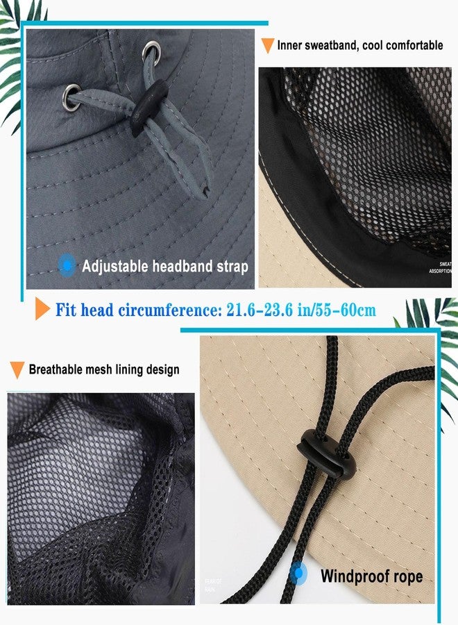 viofre Bucket Sun Hats for Men Women Woman Bucket Hat Wide Brim Fishing Hiking Hats for Men Sun Hat Large Summer Beach Hat Mens for Outdoor Safari American Flag Waterproof Garden Cap UPF 50+ Uv Protection - Image 5